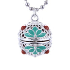 Luxury Golden Aromatherapy Necklaces Wonderful Oil Painting Open Locket Aroma Diffuser Necklace Essential Oils Perfume Necklace