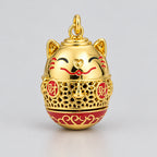 Luxury Golden Aromatherapy Necklaces Wonderful Oil Painting Open Locket Aroma Diffuser Necklace Essential Oils Perfume Necklace