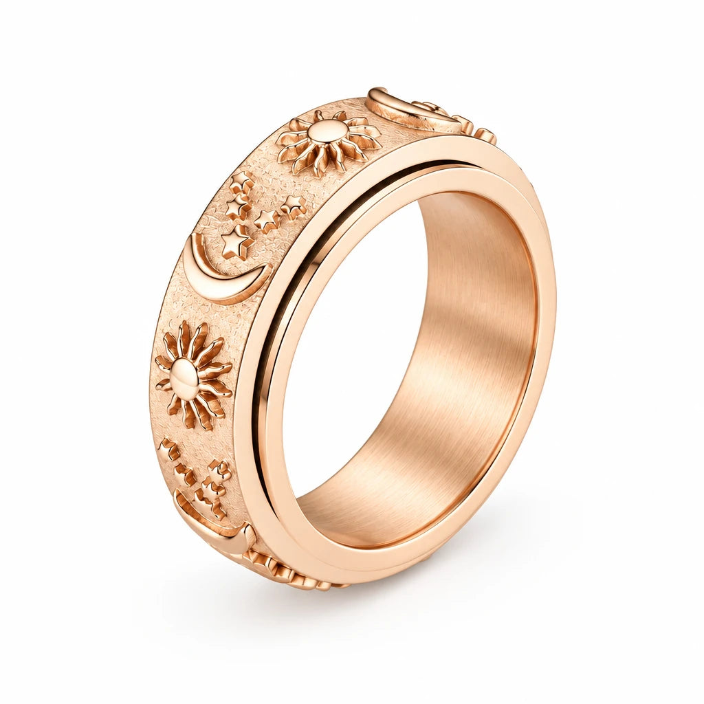 Star & Moon Spinner Ring