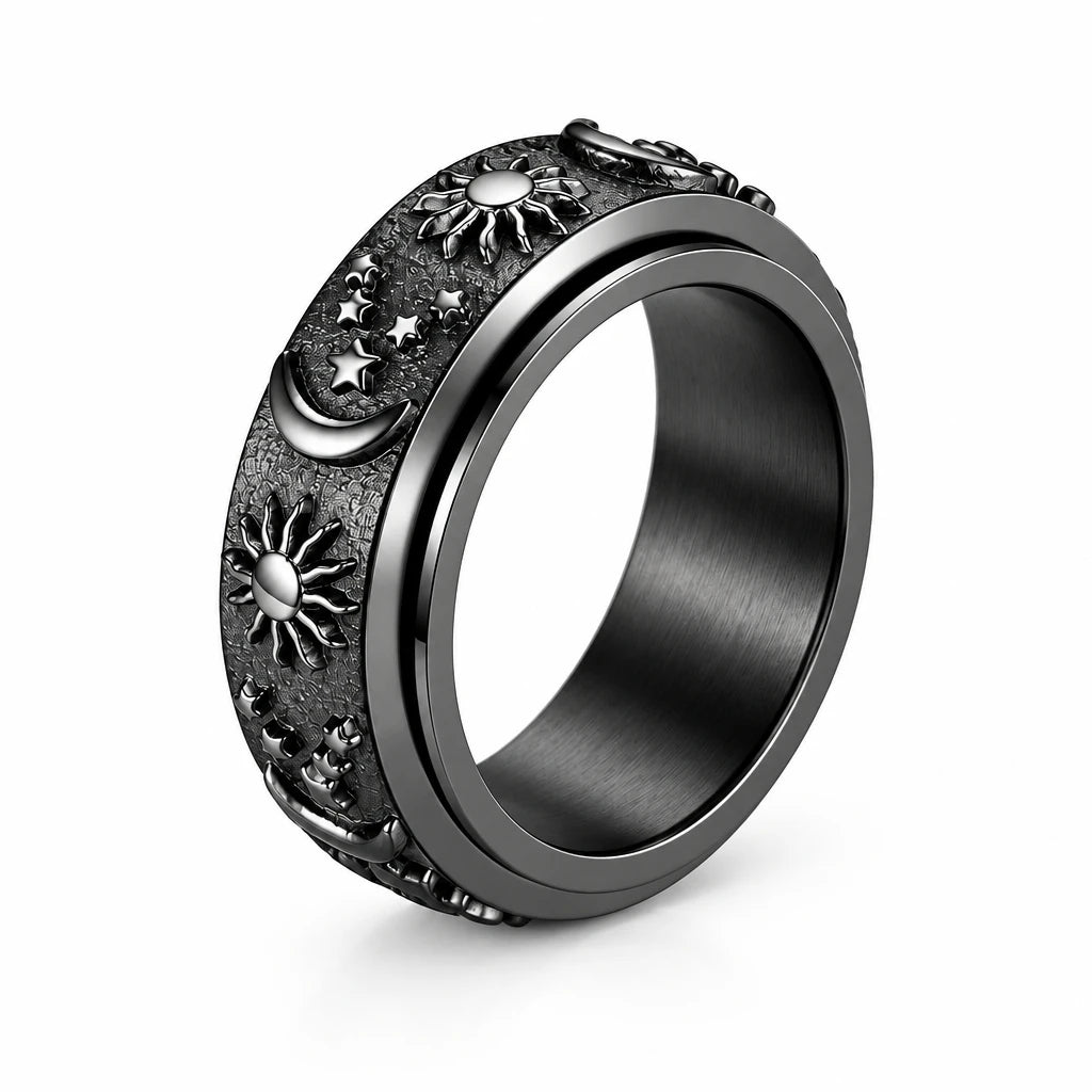 Star & Moon Spinner Ring